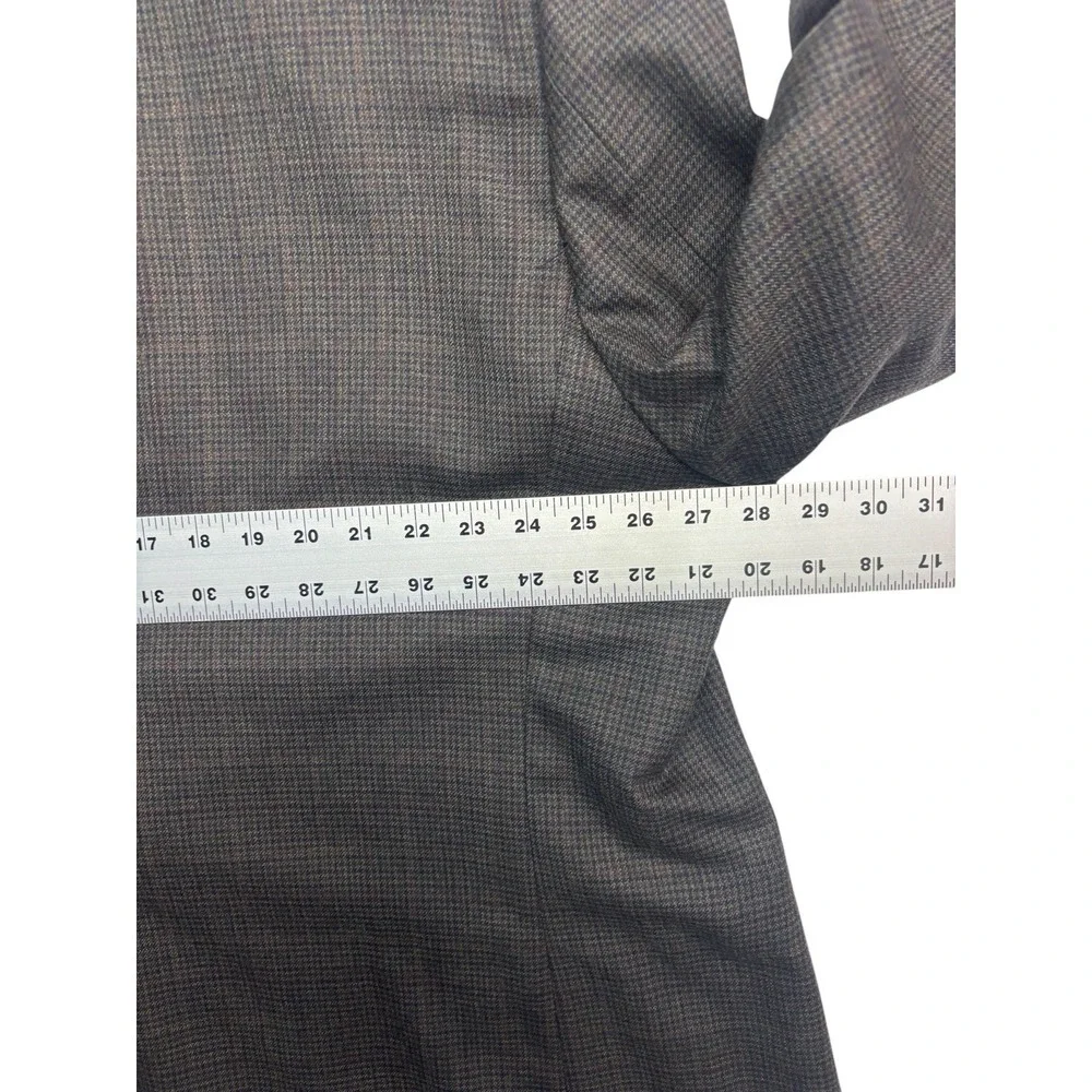 Ralph Lauren 52R 52S Brown Houndstooth Blazer Jacket Sport Suit Coat Wool‎